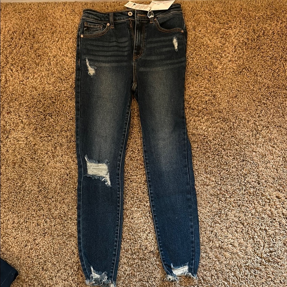KanCan Blue Skinny Distressed Jeans